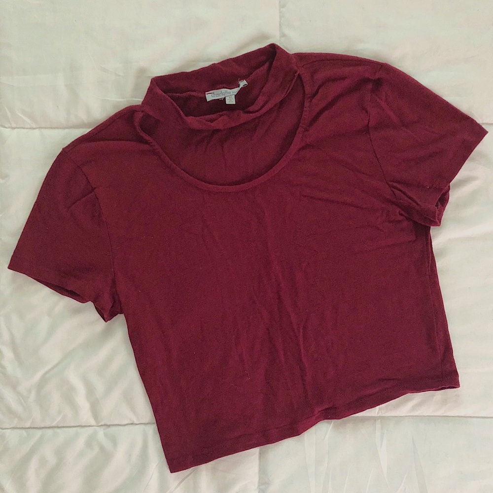 Maroon Crop Top